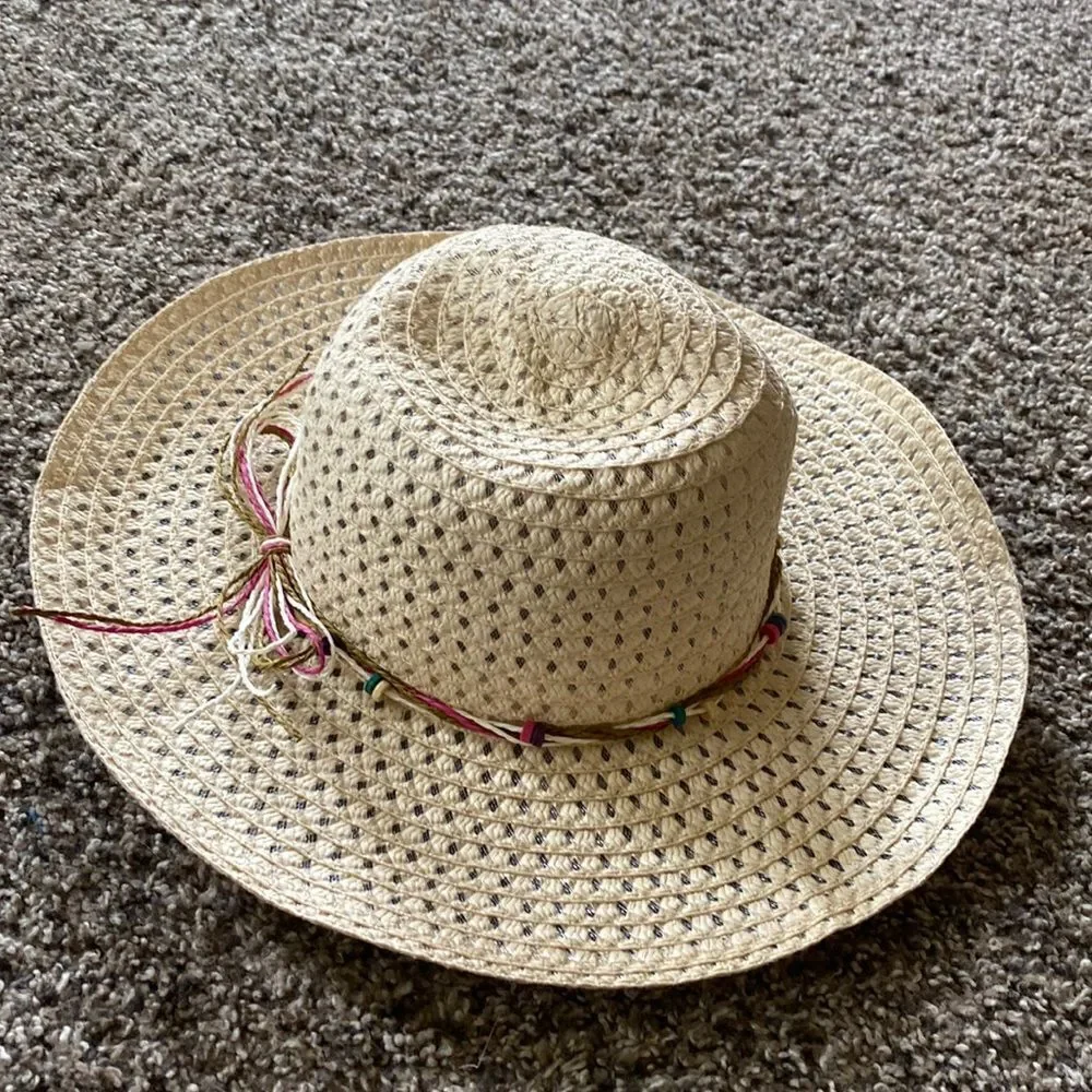 Girls Straw Beach hat new